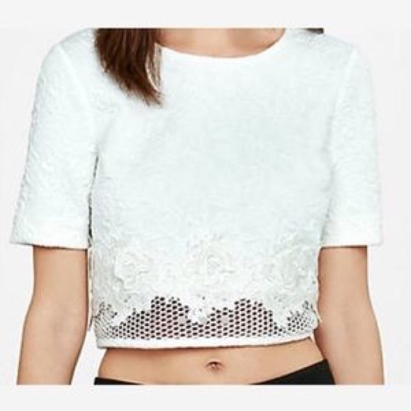 🖤NWOT🖤 Express Ivory Crop Top - Picture 3 of 6